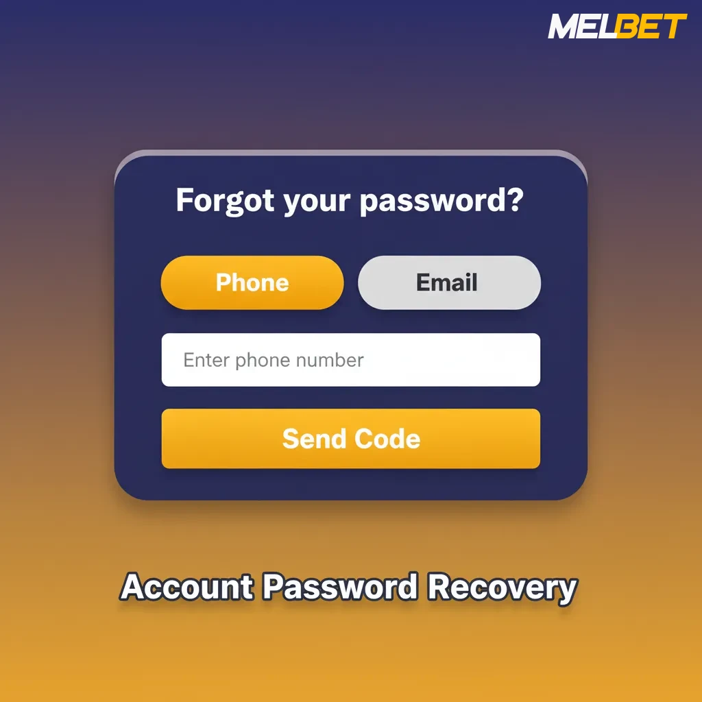 Password recovery flow: select Forgot password, verify via SMS OTP or email link, set new password, enable 2FA.