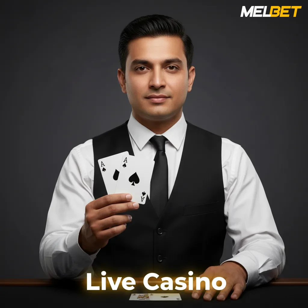 Live casino with real dealers, streaming tables, chat, and games like Roulette, Blackjack, Baccarat, Teen Patti, Andar Bahar
